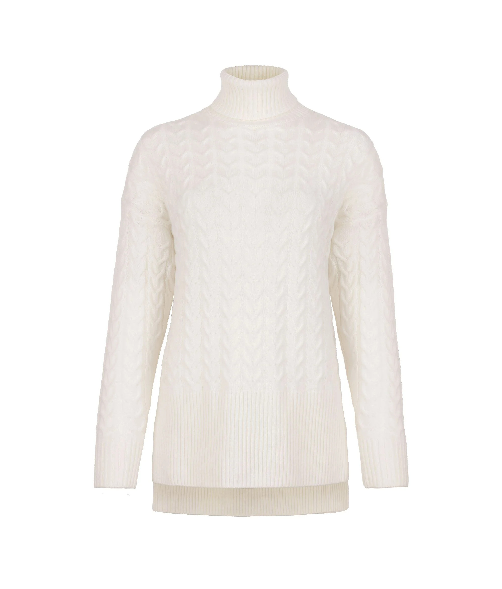 Ultrasoft Cashmere cable-knit turtleneck sweater | Falconeri