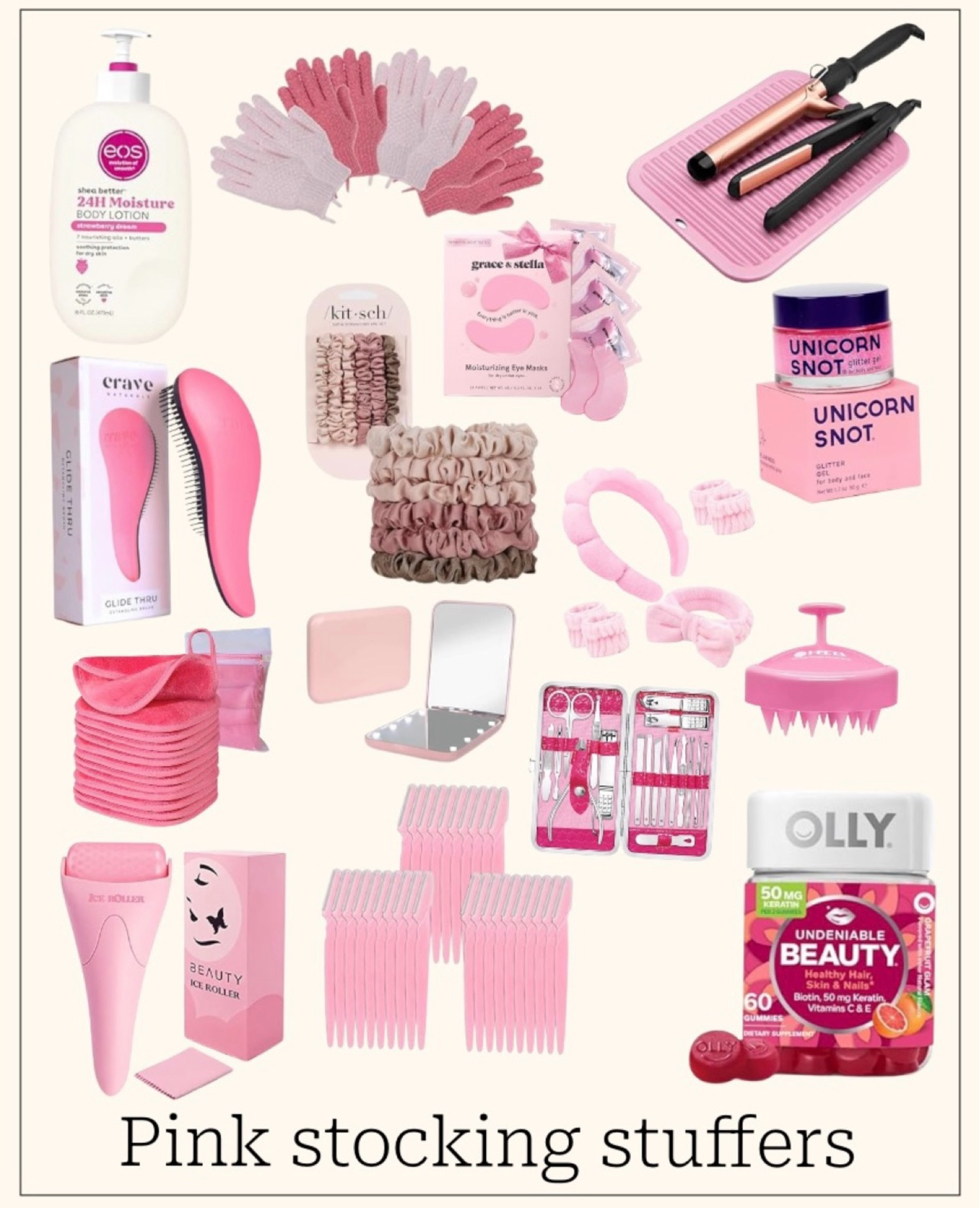 Think pink this holiday season! 💕🎄 From cozy essentials to chic beauty finds, these pink-themed stocking stuffers are sure to make spirits bright. ✨ Shop all my top picks for gifting (or keeping!) 🎁 #LTKHolidayStyle #StockingStuffers #GiftGuide"

#LTKCyberWeek #LTKFindsUnder50 #LTKGiftGuide