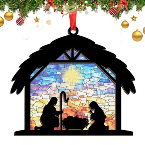Christmas Ornaments 2025 - Nativity Night Ornaments, Christmas Tree Nativity Scene Hanging Ornaments, Decor for Home and Holidays, The Birth of Jesus Decor, Celebrate The Birth of Jesus 2025 | Amazon (US)