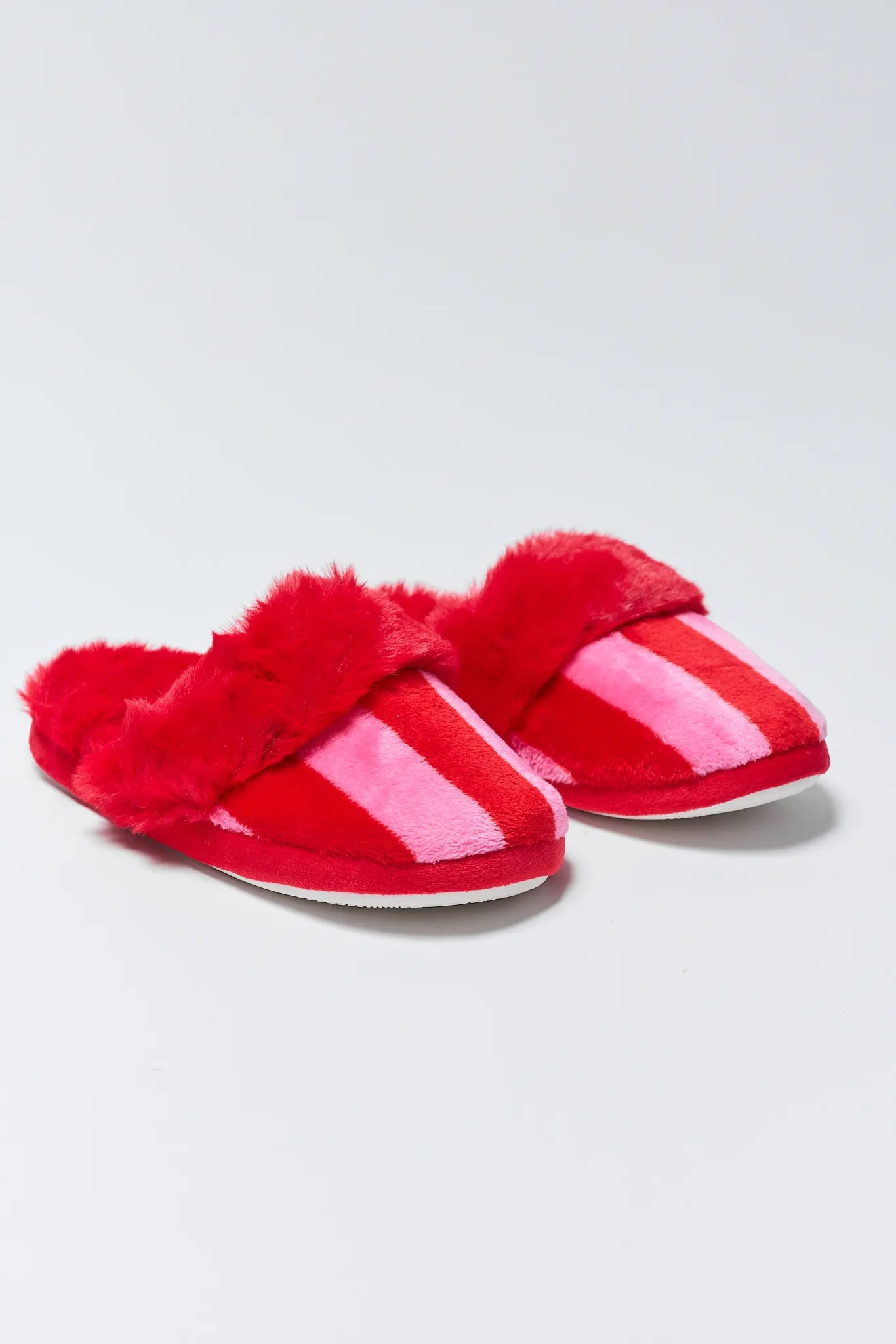 Felicity Striped Fuzzy Slippers | Avara