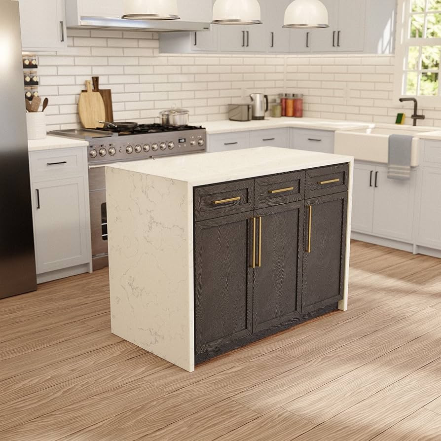 Palisade 48-inch Kitchen Island (Engineered Marble/Dark Oak): Includes Dark Oak Kitchen Island Ca... | Amazon (US)