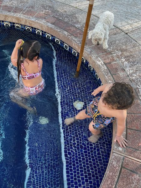 Kids coordinating swim with matching hats, BOGO 50% off!!! I have 2t for pierce 5t for payson! 

#LTKSeasonal #LTKfamily #LTKswim