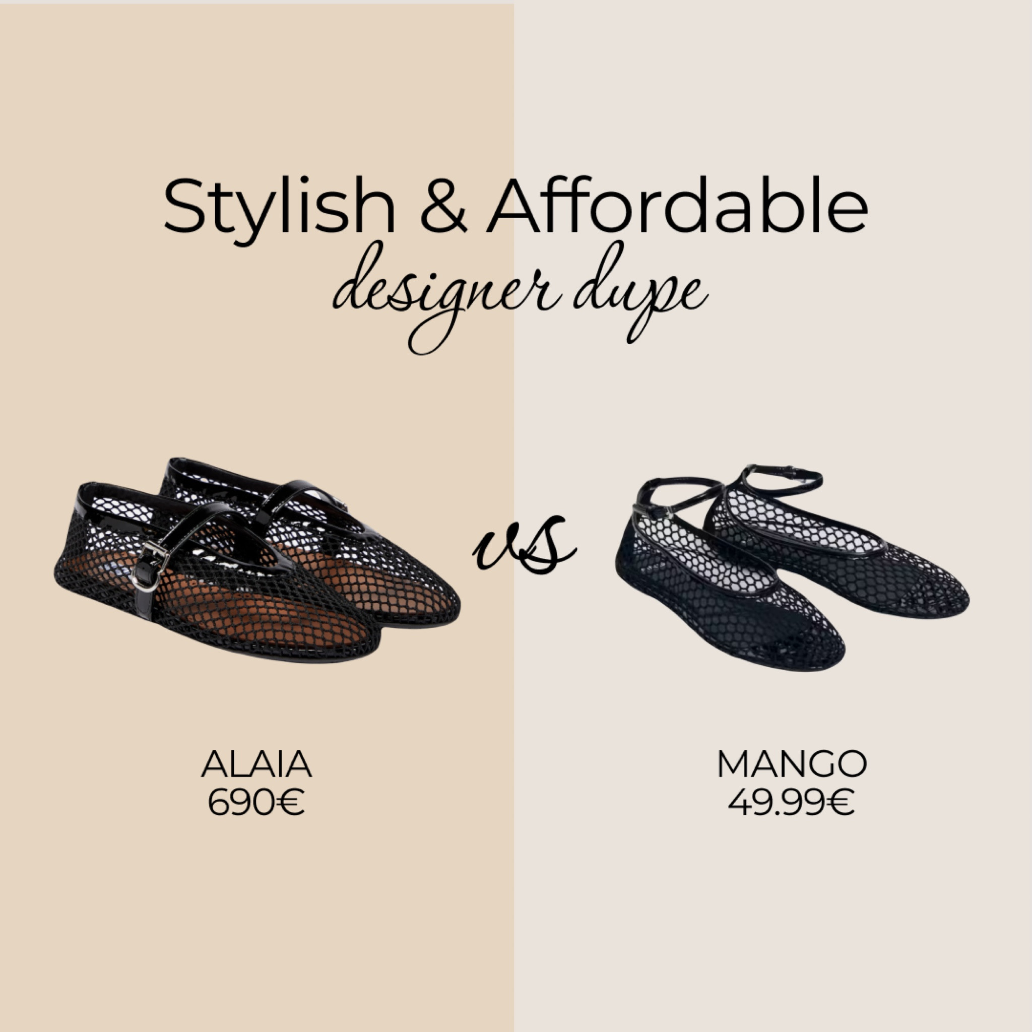 Dupe or not? The best dupe of the moment 🖤 Alaia vs Mango Mesh Ballet Flats. I’ve also included pieces from &Other Stories and Massimo Dutti. 

#LTKstyletip #LTKshoecrush #LTKfindsunder50