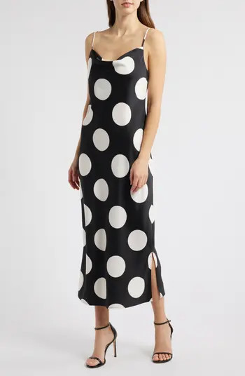 Anne Klein Large Polka Dot Satin Slipdress | Nordstrom | Nordstrom