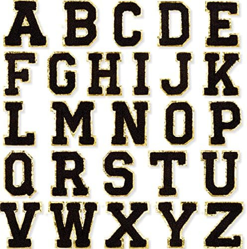26 Pieces Glitters Patches Iron on Letters Chenille A-Z Patches Decorative Repair Embroidered Patche | Amazon (US)