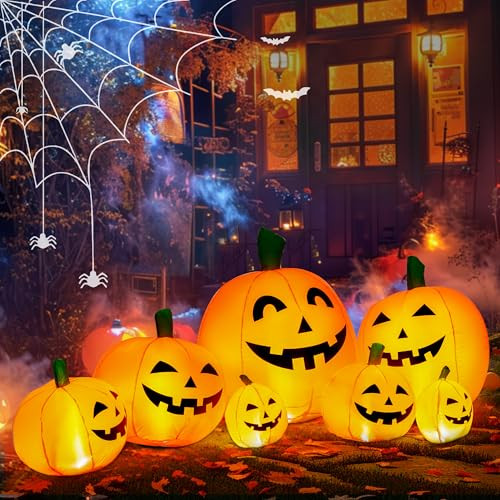 TISEJOY 7.5FT Halloween Inflatables Outdoor Decorations Pumpkin, Halloween Decorations Blow Ups Pumpkin Decor for Yard,Party,Garden | Amazon (US)