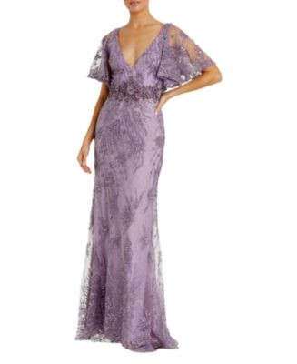 Mac Duggal Vintage Flutter Sleeve Evening Gown | Bloomingdale's Women Dresses Evening & Formal Go... | Bloomingdale's (AU)