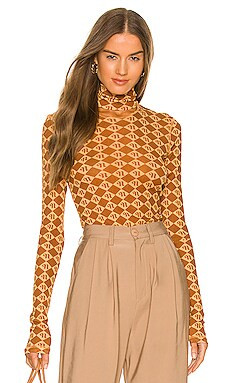 Nanushka Hanny Top in Rust Diamond Check from Revolve.com | Revolve Clothing (Global)
