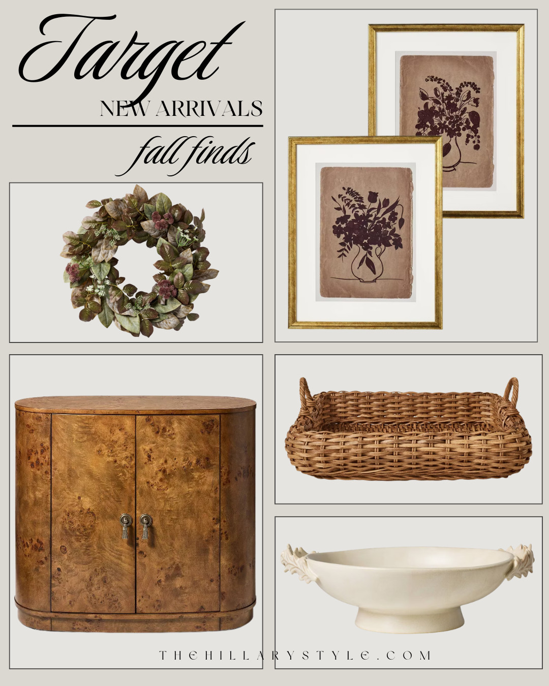 Target New Fall Home Arrivals You Need to See

Target's newest fall home collection is full of elevated, designer-inspired pieces that look far more expensive than they are. Think burl wood furniture, vintage-inspired artwork, woven baskets, sculptural decor, and rich autumn textures for a warm organic modern home. Save these Target fall home finds before the best pieces sell out. 

#TargetHome #TargetFinds #TargetStyle #FallHomeDecor #FallDecor #HomeDecor #OrganicModern #DesignerInspired #AffordableHomeDecor #NeutralHome #CozyHome #VintageStyle #HomeStyling #InteriorDesign #LTKFinds #LTKFall #PinterestHome #HomeInspo #TheHillaryStyle 

 

#LTKHome #LTKSeasonal #LTKHome