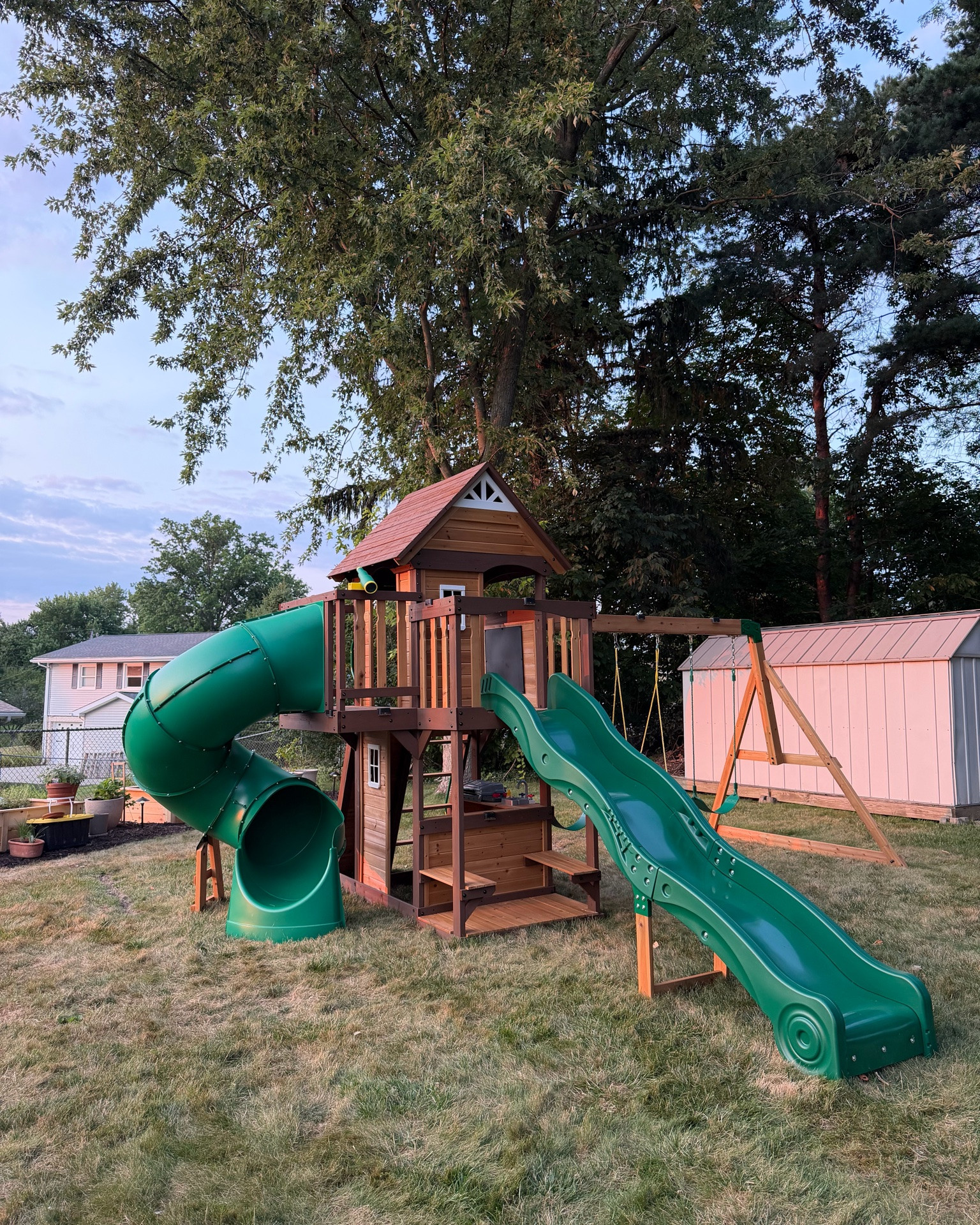 The dreamiest night in our backyard 🤎 had questions on our playset! Wanted to link the exact one and an almost identical, too 🥰

Backyard discovery, cedar swingset, cedar playground

#LTKKids #LTKmomlife #LTKHome