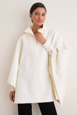 Winter White Full Zip Huntington Poncho | Tuckernuck (US)