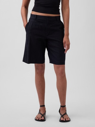 9" Low Rise Linen-Blend Trouser Shorts | Gap (US)