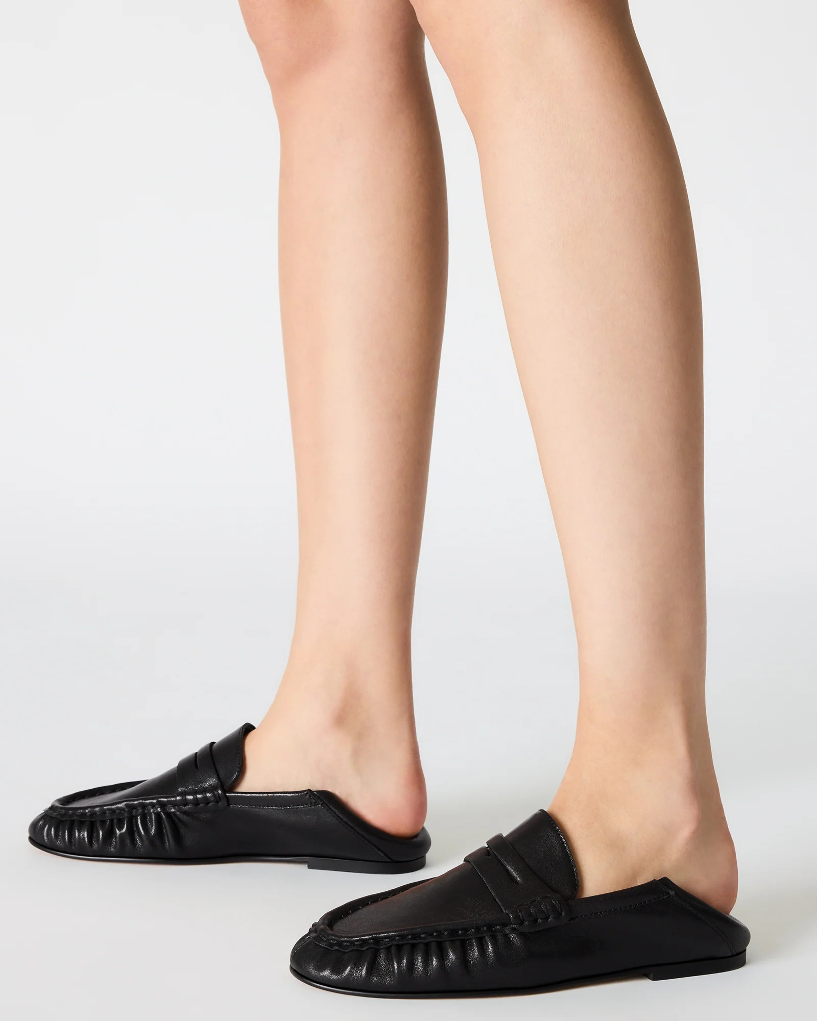 ROGER Black Leather Slip-On Women's Loafer | Steve Madden (US)