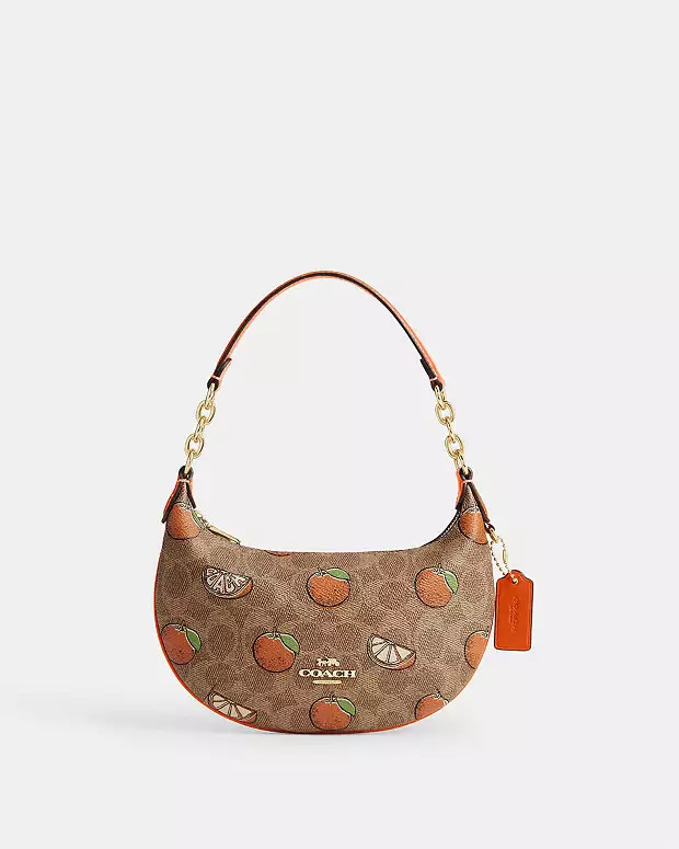 Mini Payton Bag In Signature Canvas With Orange Print | Coach Outlet US