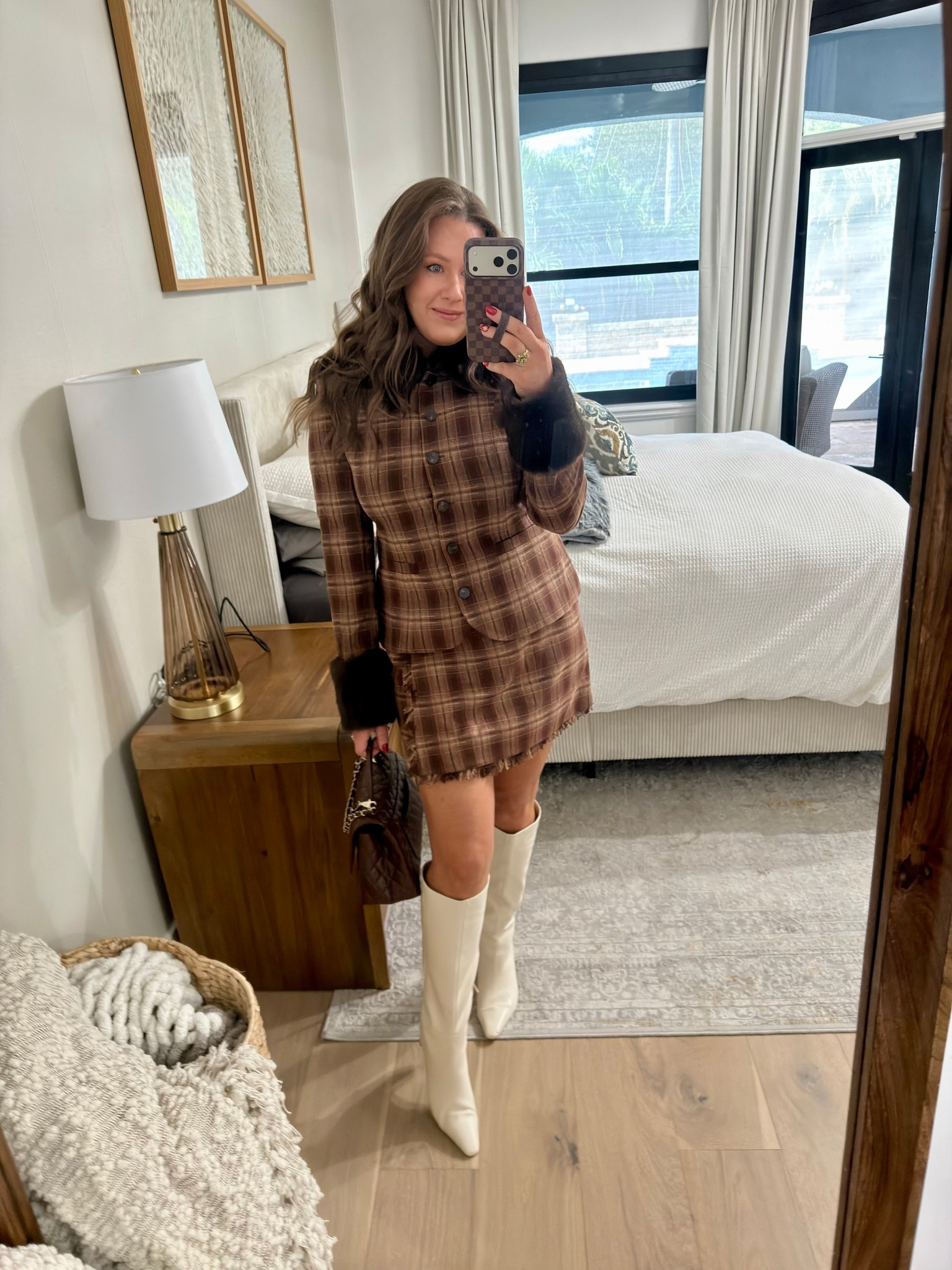 Christmas holiday party what to wear to a holiday party plaid skirt set fur leave for a collar plaid skirt with matching button-up top. Brown plaid   Size down in skirt 
Sam edelman Sylvia knee high boot in cream 
WAYF set 

Sam Edelman
Sylvia Knee High Boot

#LTKHoliday #LTKootd #LTKgrwm