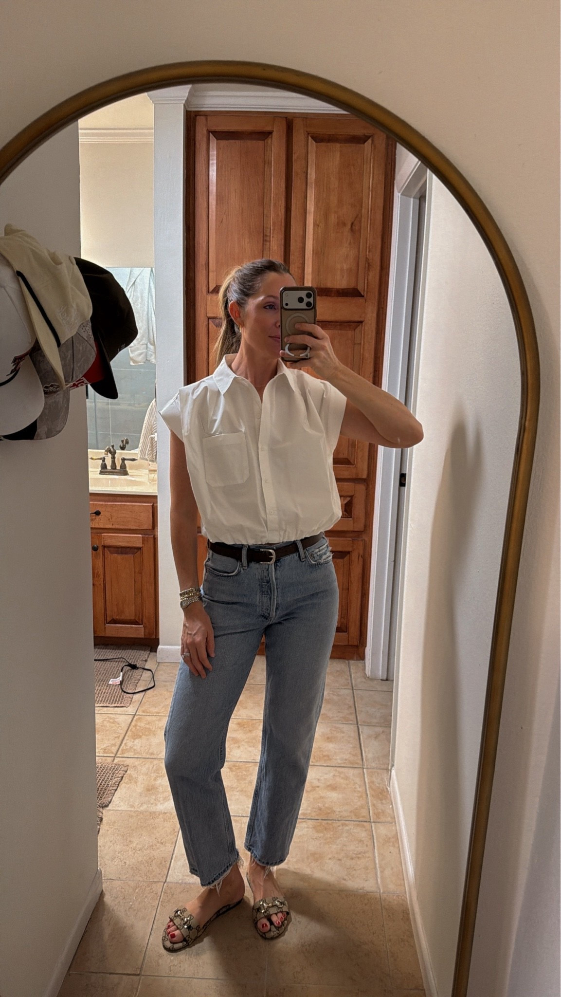 Top is Zara, denim wearing true size 26🩵

#LTKootd