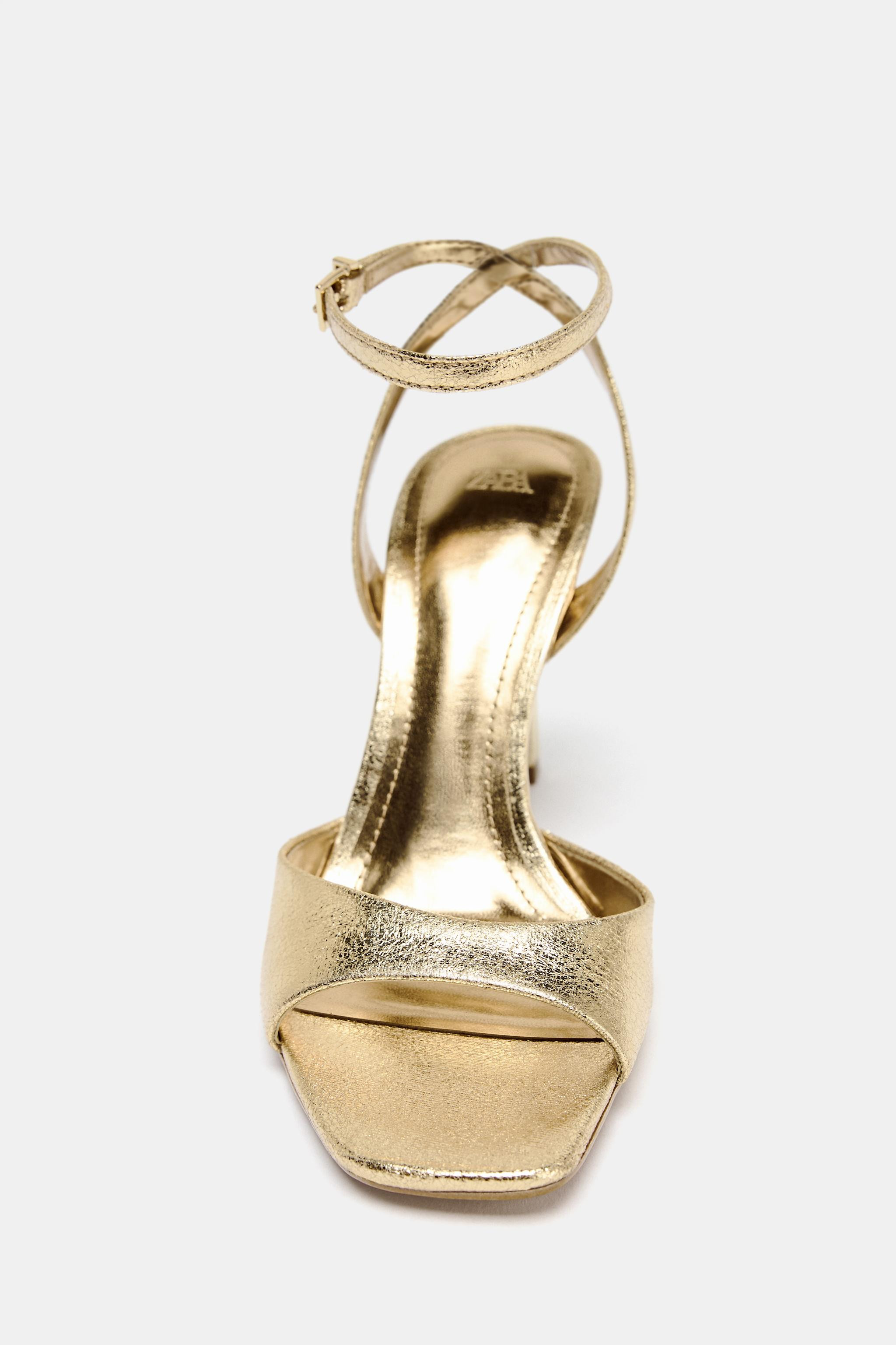 PATENT-FINISH HIGH-HEEL SANDALS | Zara UK