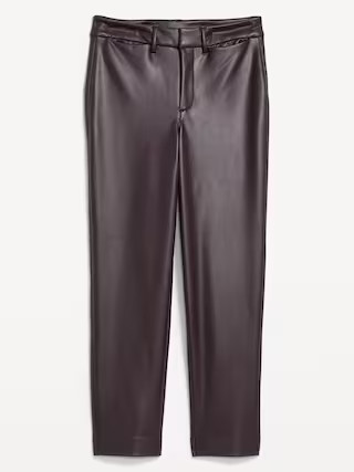High-Waisted Faux-Leather Pixie Straight Pants | Old Navy (US)
