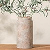 Dobbyby Ceramic Flower Vase 7.6 inch Farmhouse Rustic Vase Decorative Pottery Terracotta Vases fo... | Amazon (US)