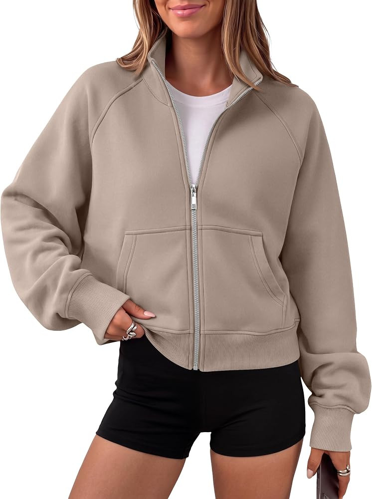 Trendy Queen Womens Zip Up Cropped Hoodies Mock Neck Sweatshirts Y2K 2026 | Amazon (US)