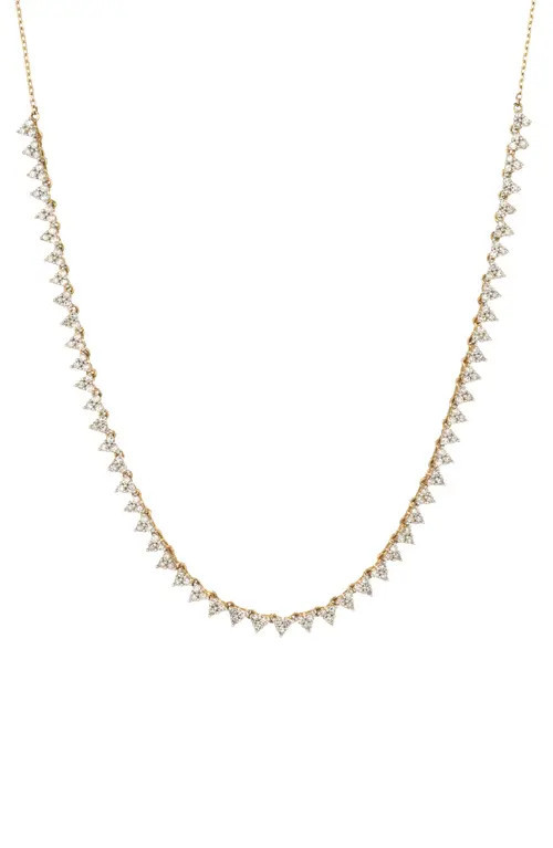 Adina Reyter Diamond Cluster Half Riviera Necklace in Yellow Gold at Nordstrom, Size 16 | Nordstrom