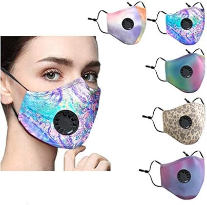 5Pcs Fashion Unisex Face Bandanas Cotton with Breathing Valve Haze Dust Face Health for Adults (5... | Amazon (US)