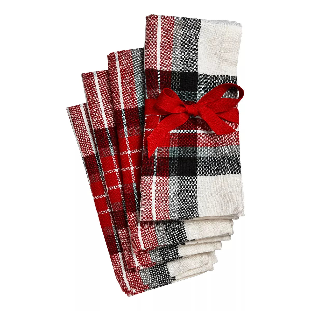 tagltd Lodge Plaid Cotton Napkin Set of 4 - Multicolor Kitchen Textiles for Christmas, Machine Wa... | Target