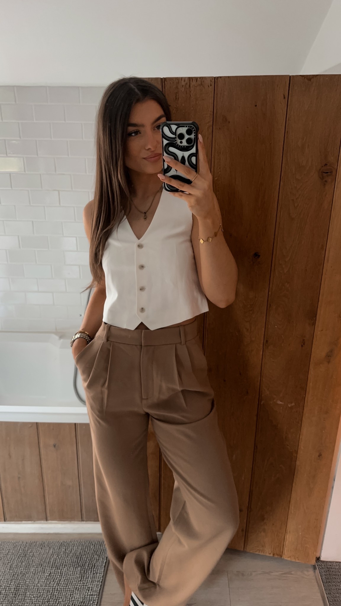 Lunch meeting ootd 🤍 - I paired with a long trench coat, these tops fit SO well I’ve ordered in more colours!! 

#LTKstyletip #LTKsummer #LTKspring