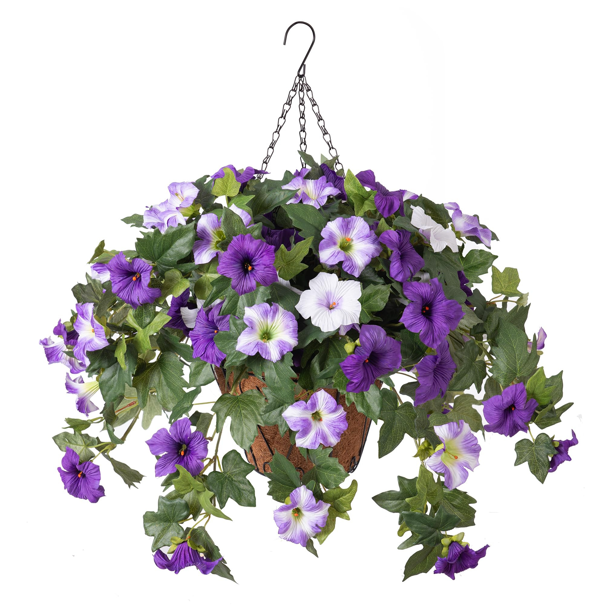 Artificial Hanging Fake Flowers with Basket Plants for Outdoor Decoration, Faux Silk Flower UV Re... | Amazon (US)