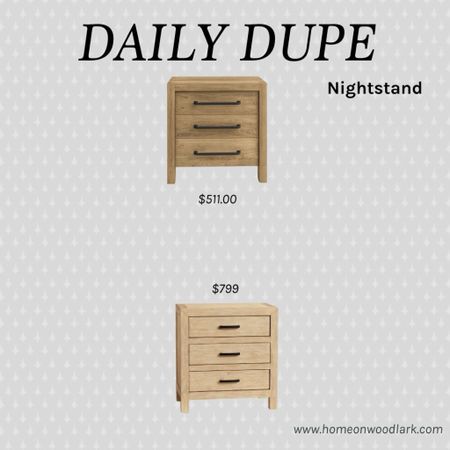 Daily Dupe: Nightstands edition.  

Pottery Barn Linwood Nightstand.  3 drawer nightstand.  Wayfair Laroche Nightstand.  Bedroom furniture.  

#LTKhome #LTKfamily