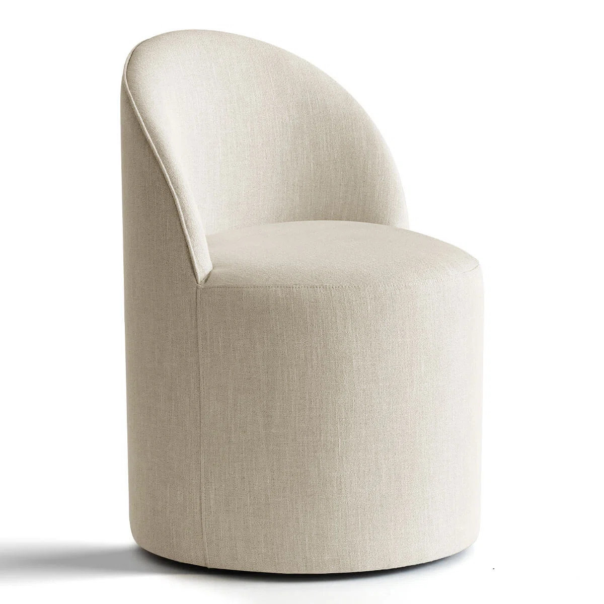 Linen Upholstered Swivel Vanity Chair with Wheels | Wayfair North America