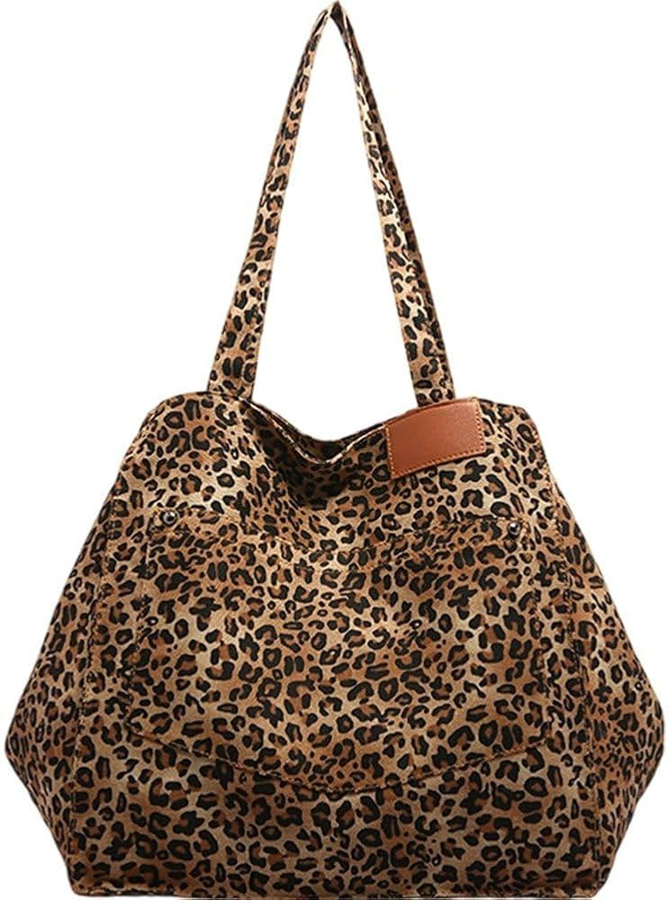 Dianzan Fourre-Tout Imprimé Léopard, À Bandoulière Grande Capacité, Hobo en Toile, De Shoppi... | Amazon (FR)