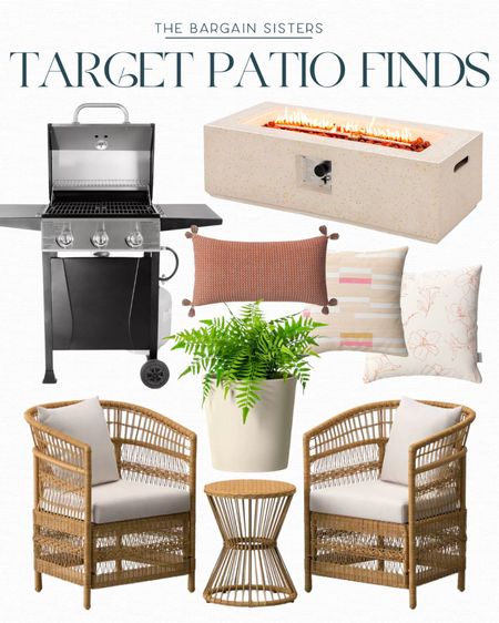 Target Patio Finds 

| Target Finds | Patio Furniture | Outdoor Furniture | Outdoor Pillows | BBQ Grill | Rectangle Propane Fire Pit | Planter Pot | Outdoor Entertaining 

#LTKSeasonal #LTKhome #LTKparties