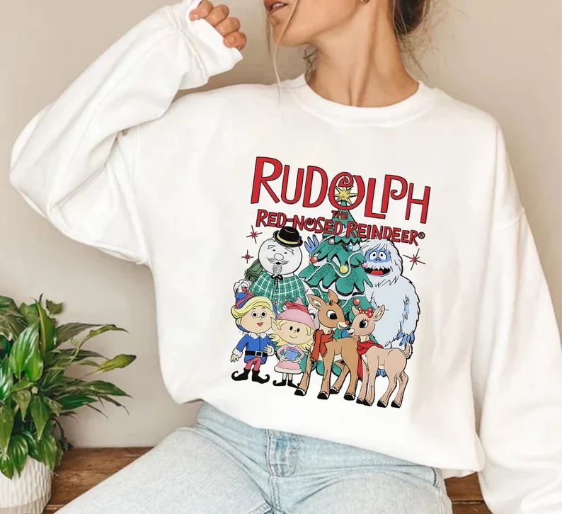 Rudolph the Red Nosed Reindeer Christmas Sweatshirt Rudolph - Etsy | Etsy (US)