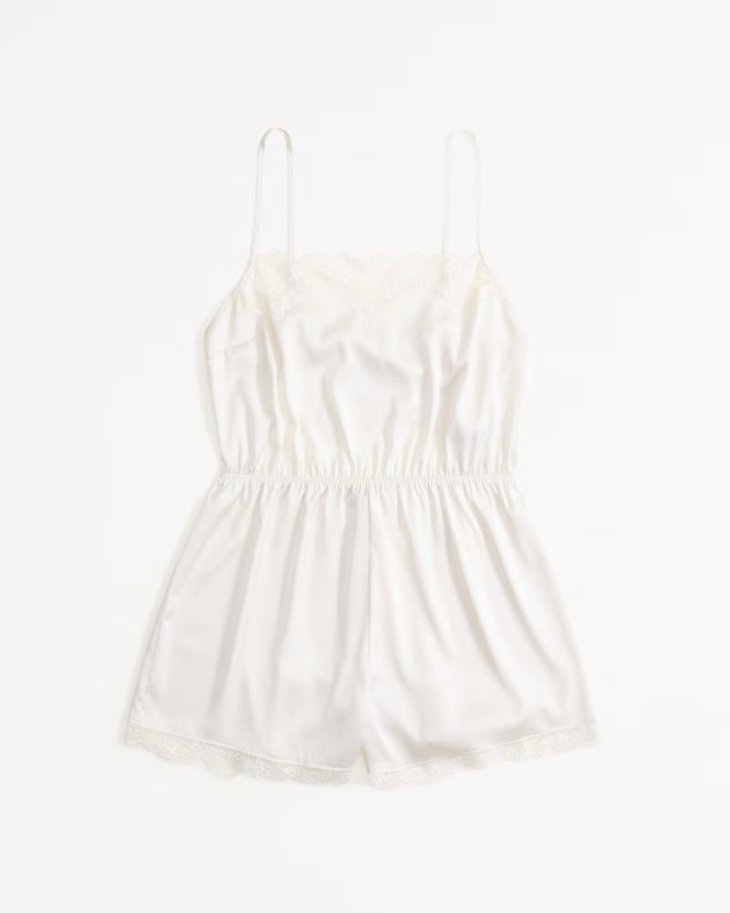 Lace and Satin Romper | Abercrombie & Fitch (US)
