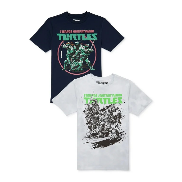 Teenage Mutant Ninja Turtles Boys Graphic Tees with Short Sleeves, 2-Pack, Sizes XS-XXL | Walmart (US)