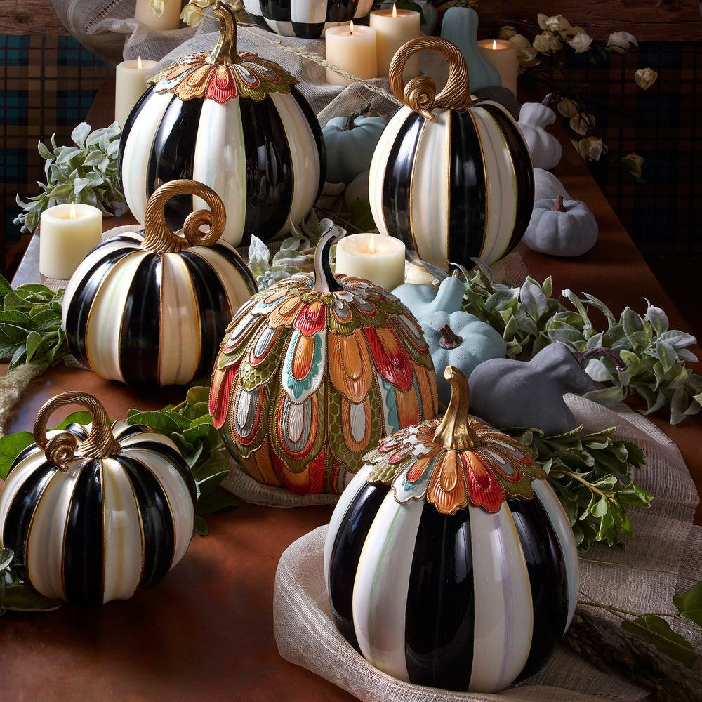Elegant Stripe Tall Pumpkin | MacKenzie-Childs