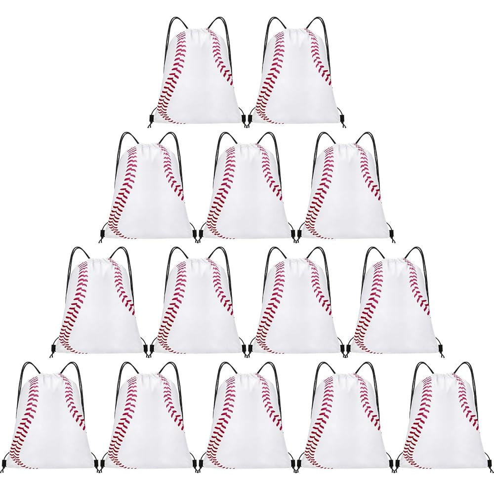 14 Pcs Drawstring Bags Softball Baseball Basketball Football Goodie Favor Bags Cinch Bag Sackpack... | Amazon (US)