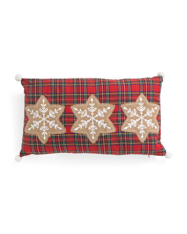 14x24 Snowflake Plaid Pillow | TJ Maxx