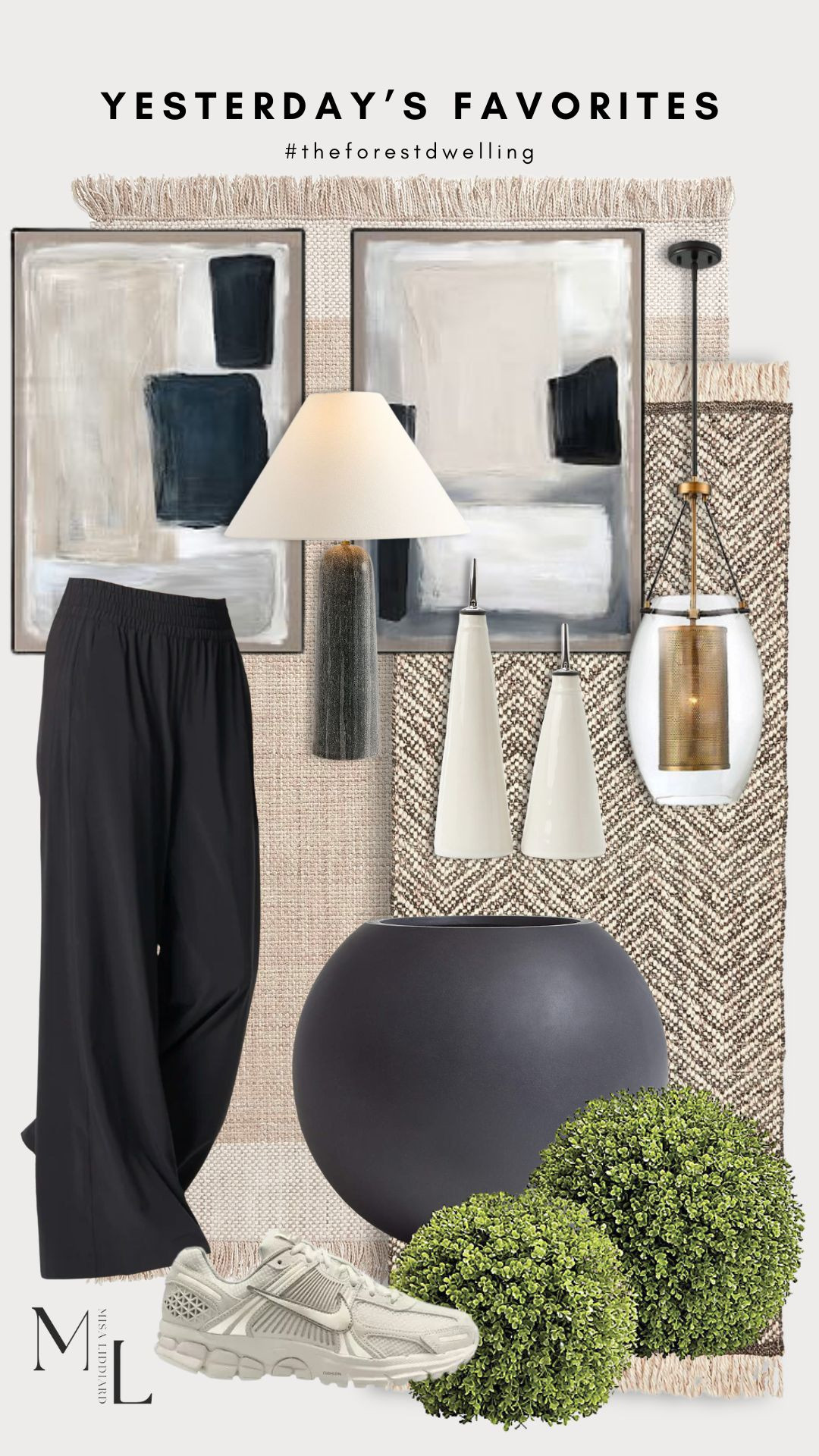 Yesterday's faves! The Wheatley Synthetic Rug is amazing quality. It has anti-slip backing so no need for a rug pad. I styled two of these marble lamps in the primary bedroom. Love the dark bold base. The Villa Wideleg pants are a must have. Super comfortable. The Vomero 5's are great for all activities. Quickly became one of my go-to sneakers. 

 #LTKdayinmylife #LTKHome