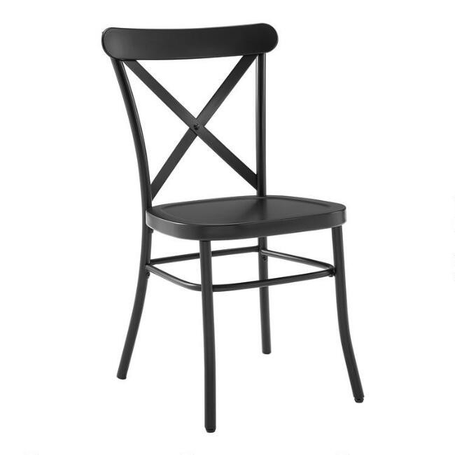Matte Black Metal Bistro Dining Chairs Set of 2 | World Market
