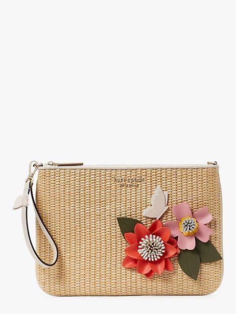 petal straw flower pouch wristlet | Kate Spade (US)