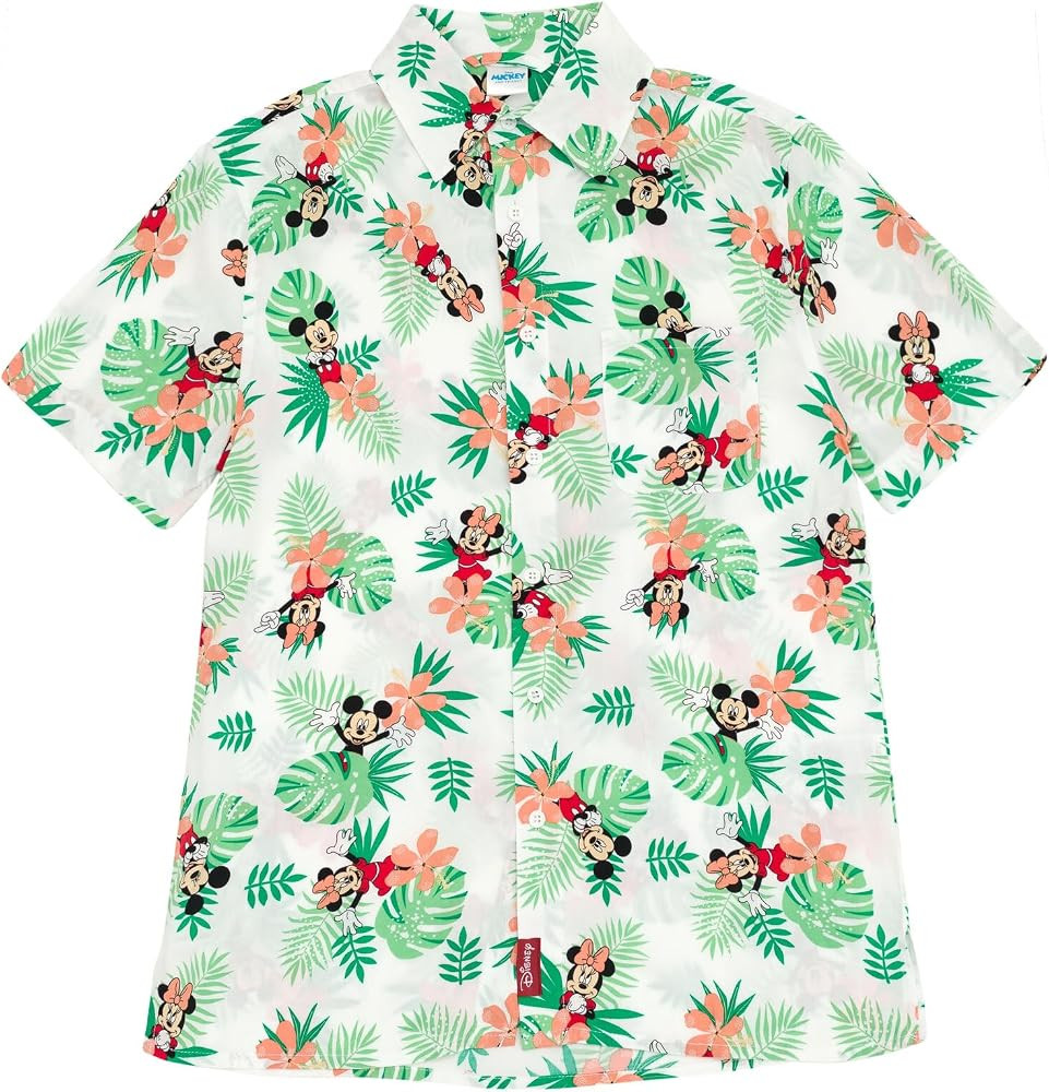 Disney Mickey Mouse Minnie Mouse Hawaiian Matching Family Hawaiian Button Down Shirt Adult | Amazon (US)
