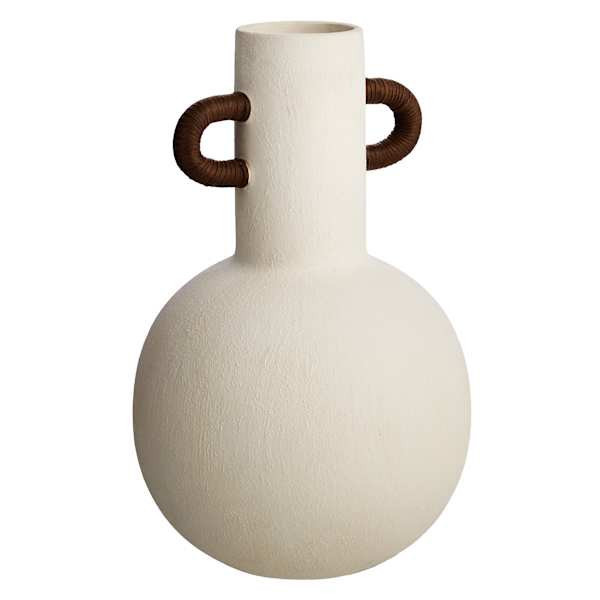Found Fable White Vase With Wrapped Handle 14In Home Decor At Home, Ceramic | At Home