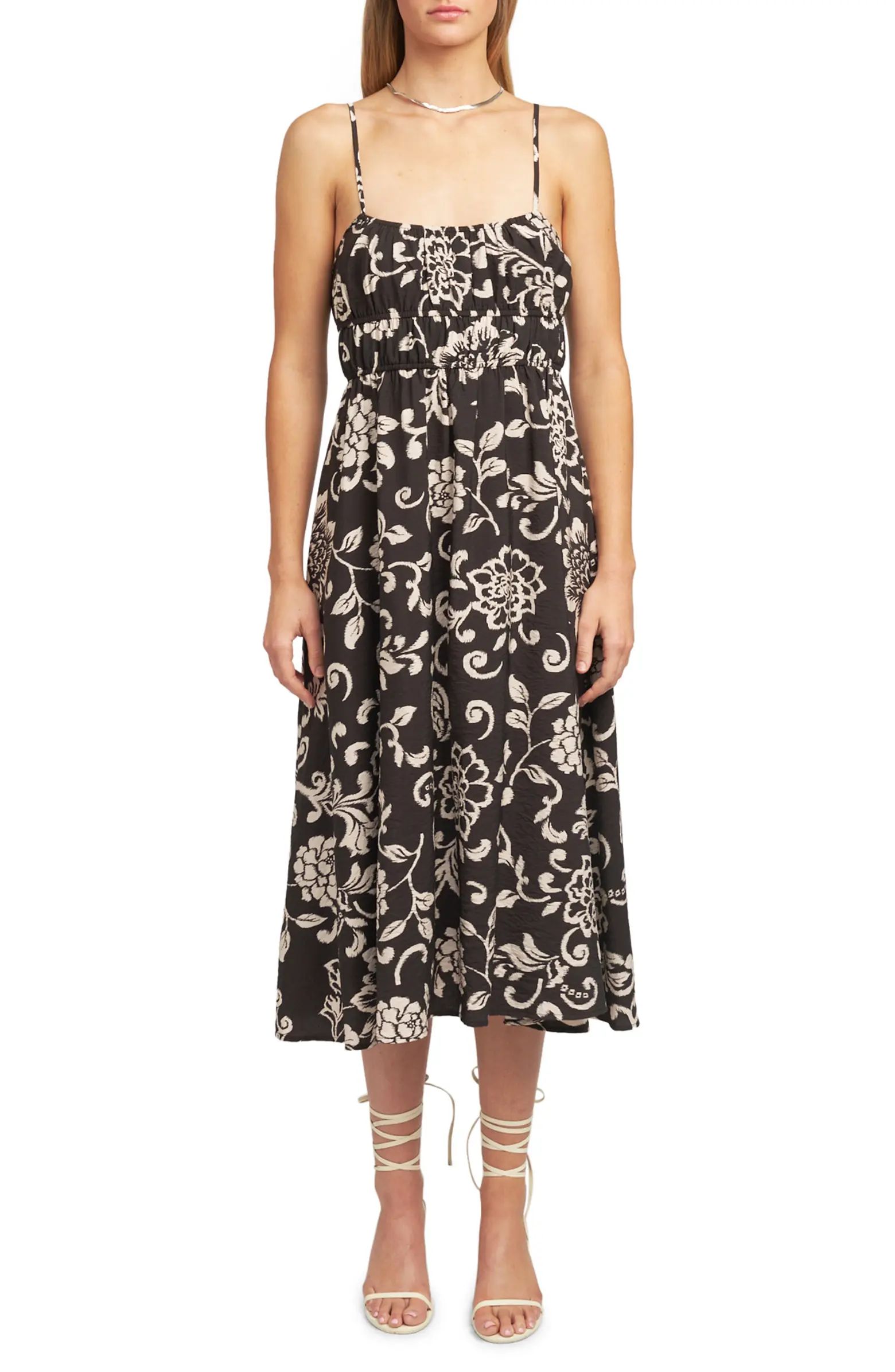 Carmen Print Sleeveless Midi Dress | Nordstrom