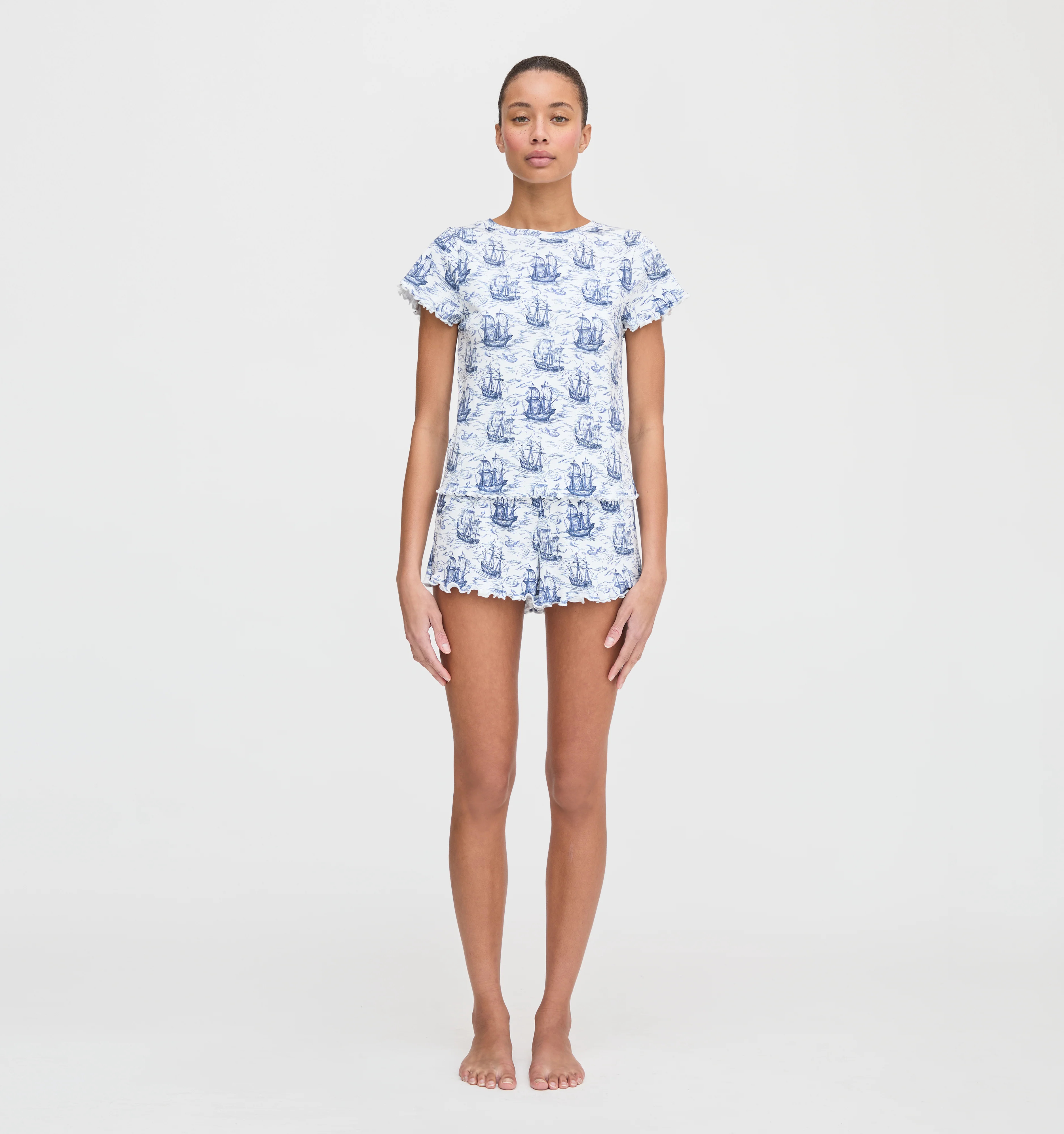 The Nina Pajama Set - Navy Mariner's Toile | Hill House Home US