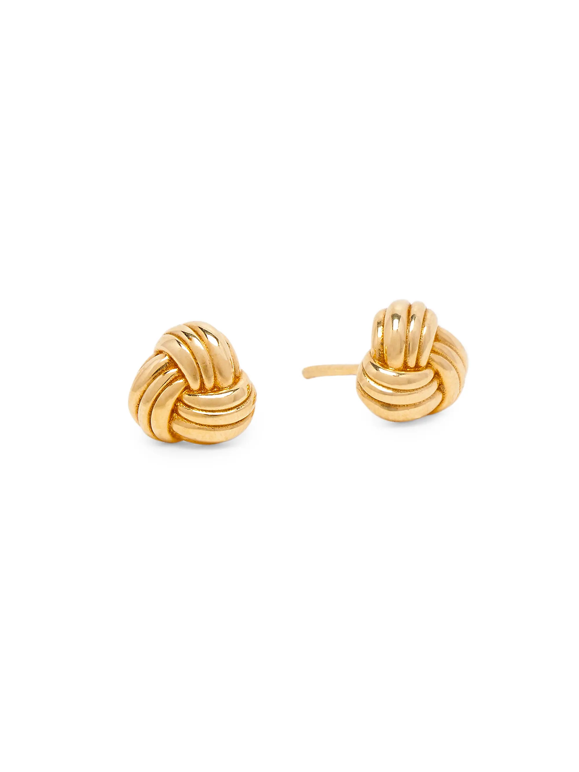 Bottega Veneta Knot 18K-Gold-Plated Sterling Silver Stud Earrings | Saks Fifth Avenue | Saks Fifth Avenue
