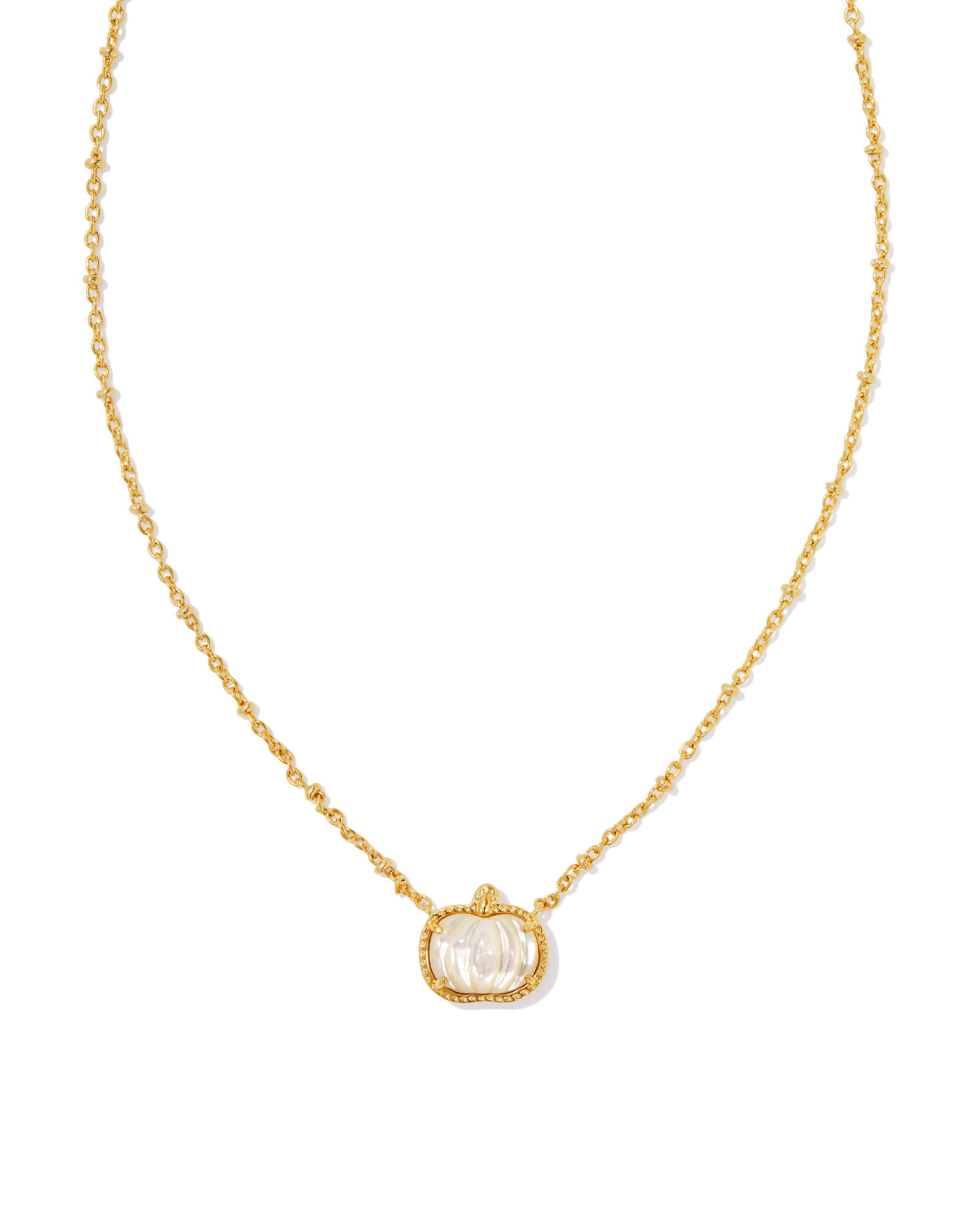 Pumpkin Gold Short Pendant Necklace in Ivory Mother-of-Pearl | Kendra Scott