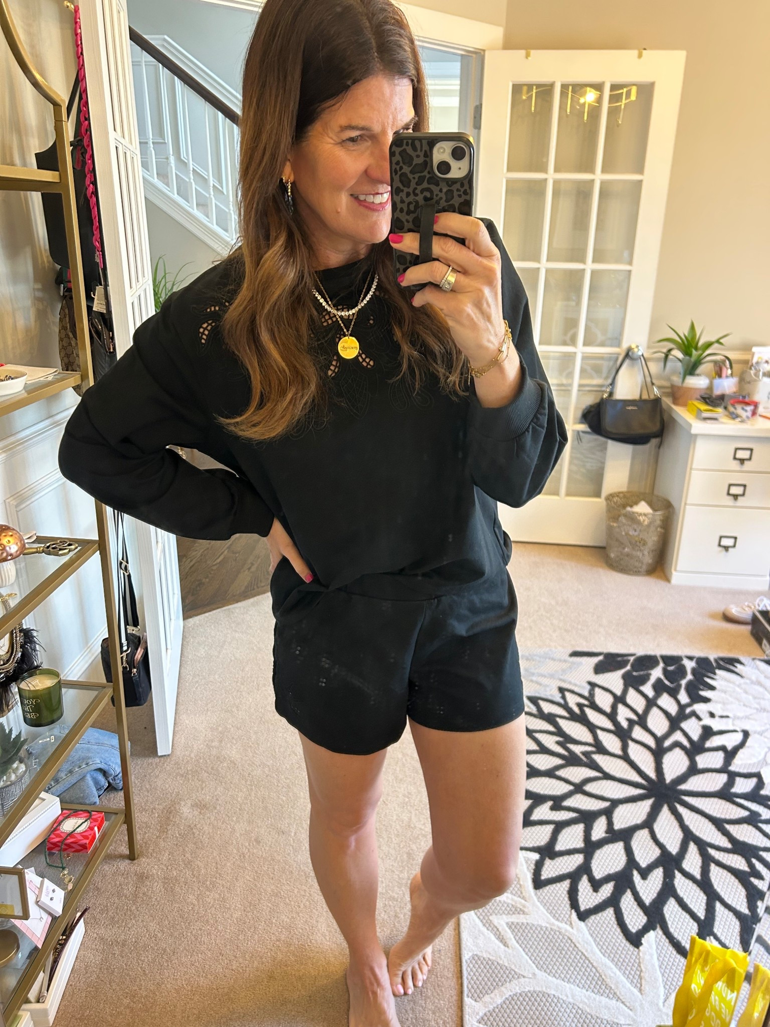 Eyelet top has matching shorts  

#LTKootd #LTKmomlife #LTKSeasonal