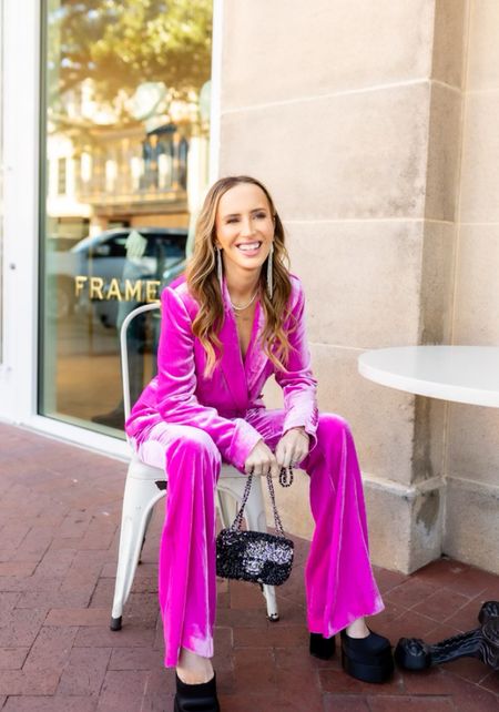 Sitting pretty in @lagencefashion ! I couldn't resist this pink velvet suit for the holidays. The texture and color are incredible. Perfect for a holiday party, date night or GNO. I linked my exact look as well as similar items to give you the same look for less! 

#fashion #holidaystyle #holidaylooks #lagencefashion #pinkchristmas #pinkholiday #powersuit #dallasfashion #dallasfashionblogger #holidaypartylook #holidaypartystyle #holidaystyle 

#LTKHoliday #LTKSeasonal #LTKCyberWeek